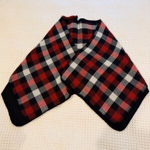Red, black, white reversible scarf/wrap